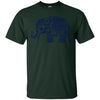CUTE ANIMALS - Navy Blue Vintage Paisley Elephant Illustration T Shirt & Hoodie (1)